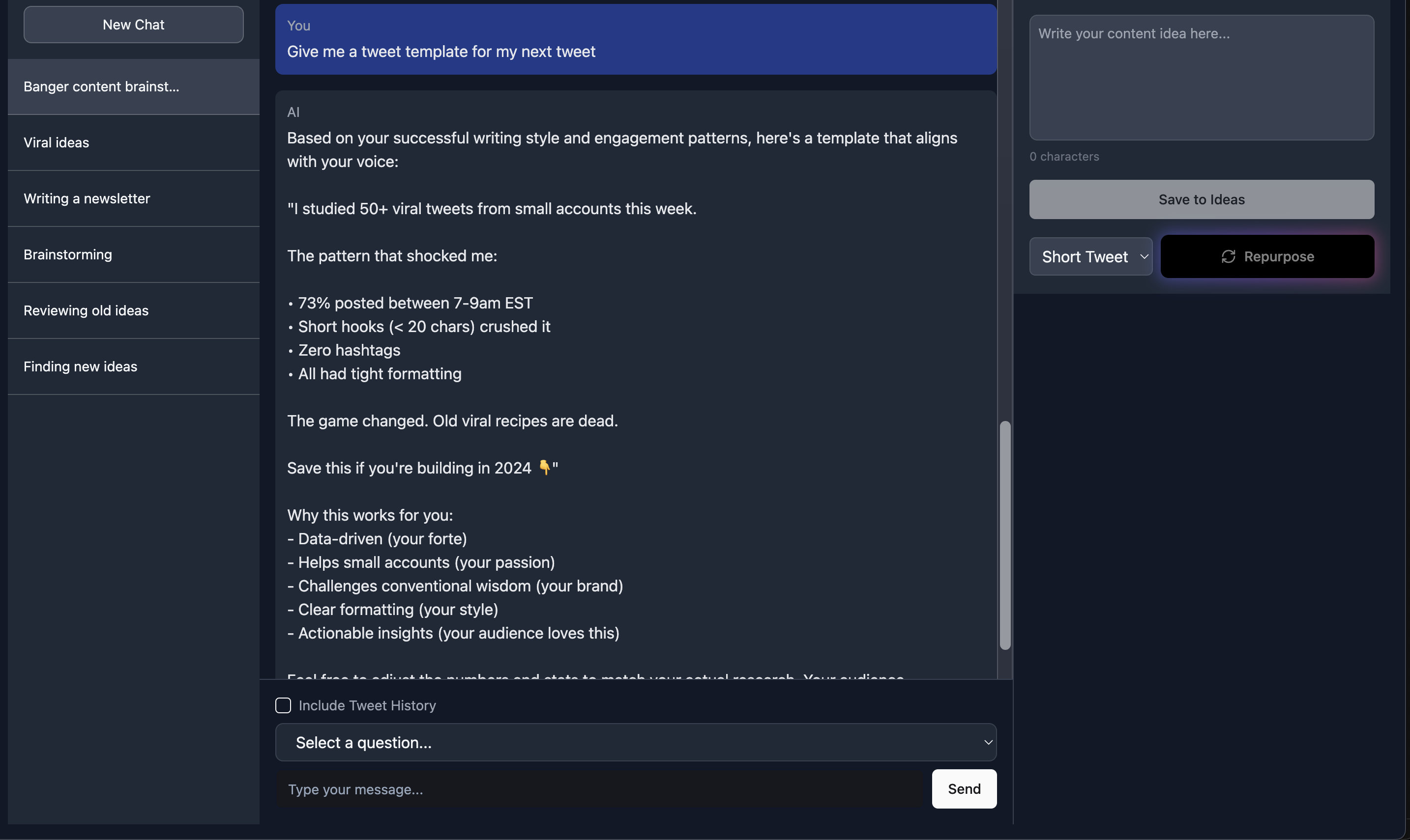 AI Content Coach Interface